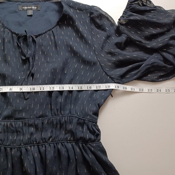 Forever New Metallic Corded Chiffon Blouse - Picture 11 of 16